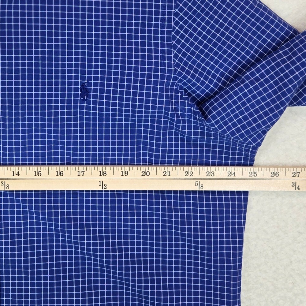 Ralph Lauren Button Down Shirt Mens XL Blue Windowpane Check Long Sleeve Cotton - Picture 12 of 14